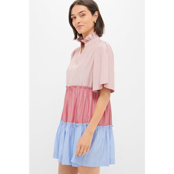 TUCKERNUCK Ruby and Cornflower Stripe Colorblock Crawford Dress Size M NWT - Picture 6 of 8